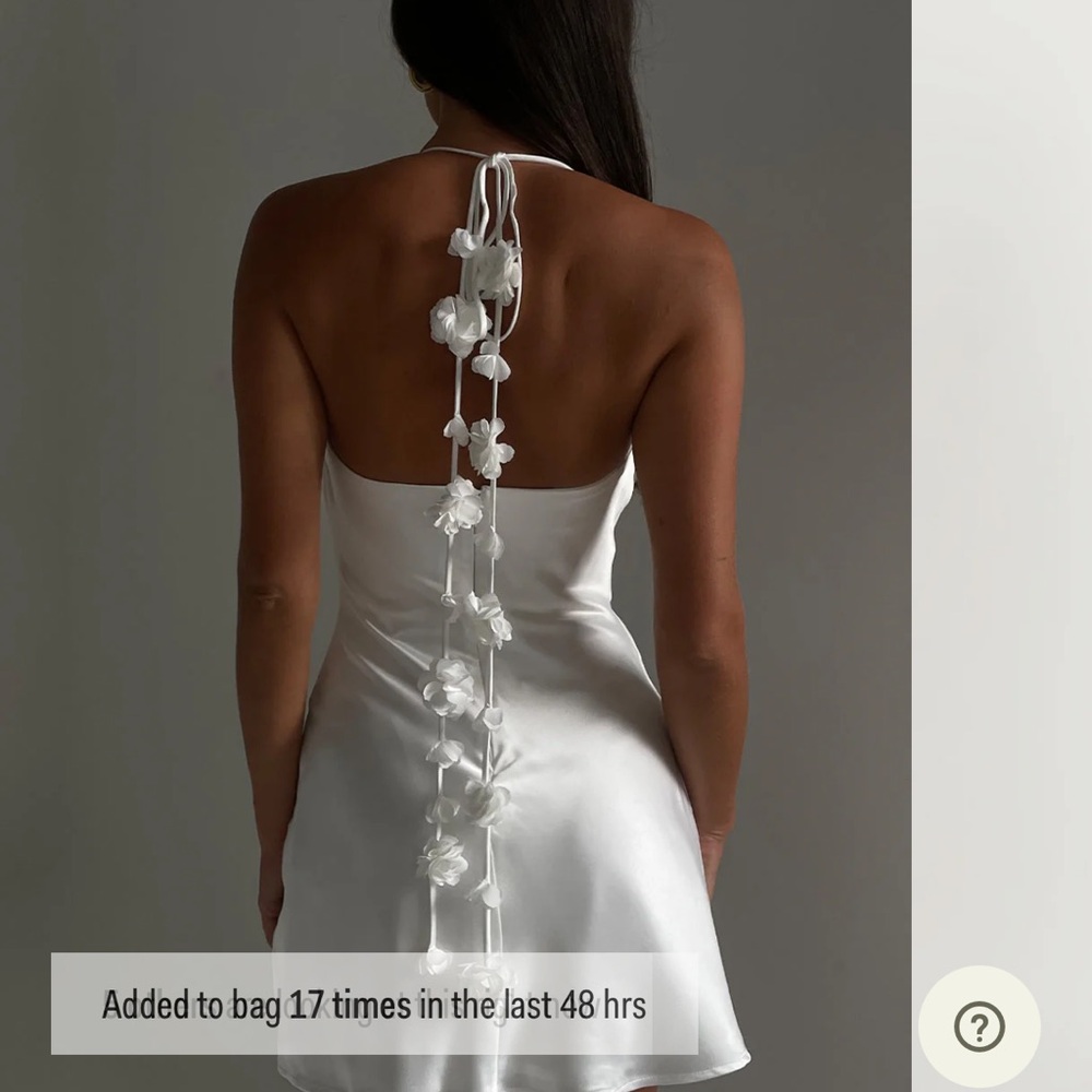 Meshki White Halter Slip Dress for Brides
